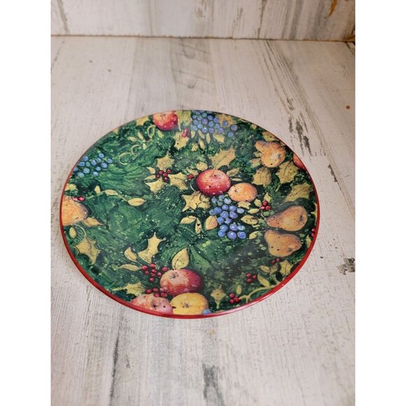 Susan winget holiday dessert plate apple xmas home decor - Picture 2 of 4